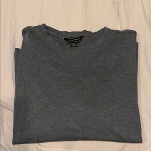 Banana Republic Heathered Dark Gray Crew Neck Shirt